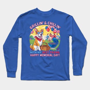 Grillin and chillin with my best friend Happy Memorial day | Dog lover gifts Long Sleeve T-Shirt